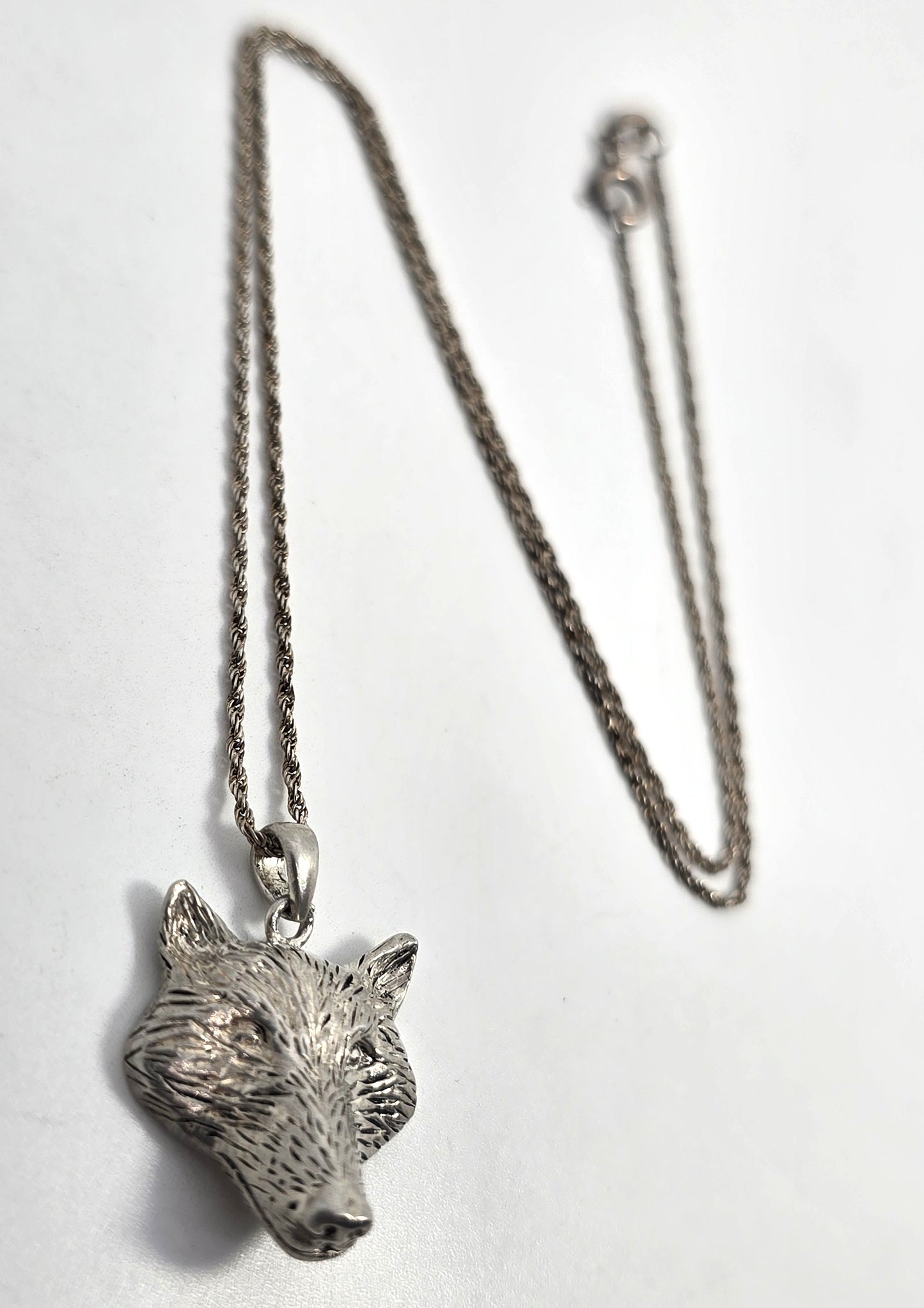 Peter Stone PSCL Viking wolf Men's vintage solid sterling silver pendant necklace