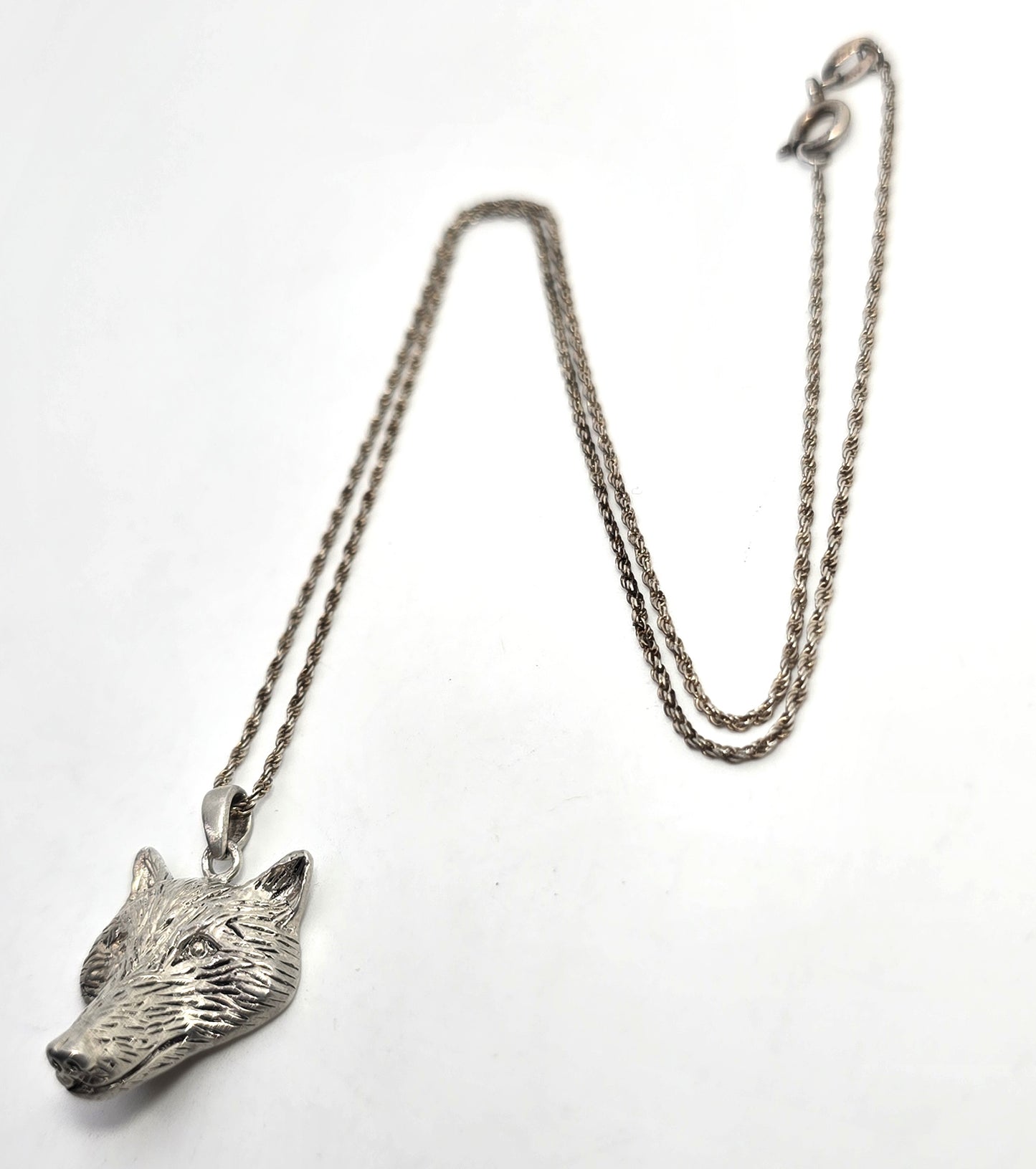 Peter Stone PSCL Viking wolf Men's vintage solid sterling silver pendant necklace