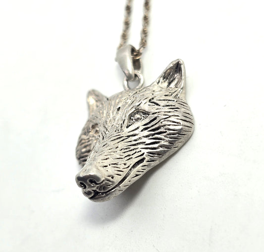 Peter Stone PSCL Viking wolf Men's vintage solid sterling silver pendant necklace