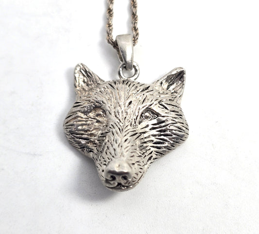 Peter Stone PSCL Viking wolf Men's vintage solid sterling silver pendant necklace