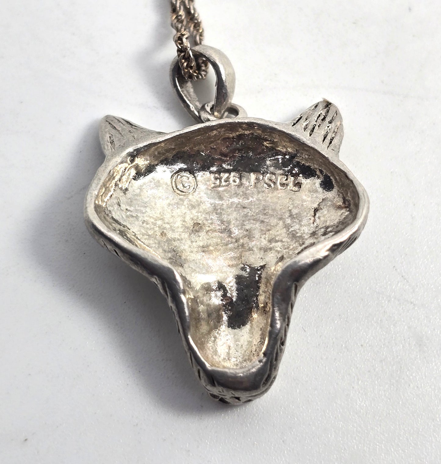 Peter Stone PSCL Viking wolf Men's vintage solid sterling silver pendant necklace