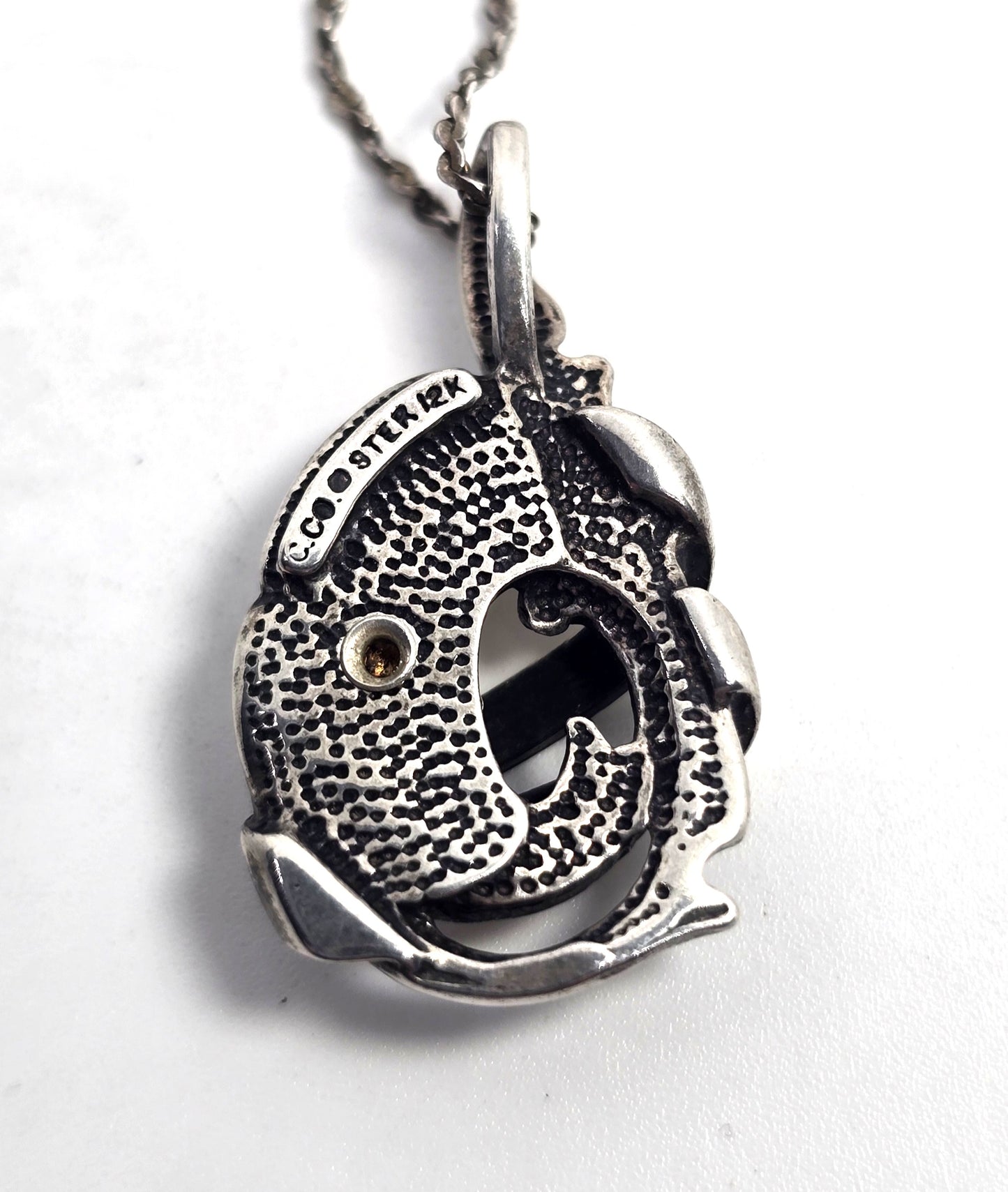 Black Hills Gold Coleman Co Yellow Rose 12k gold Leaf swirled sterling necklace