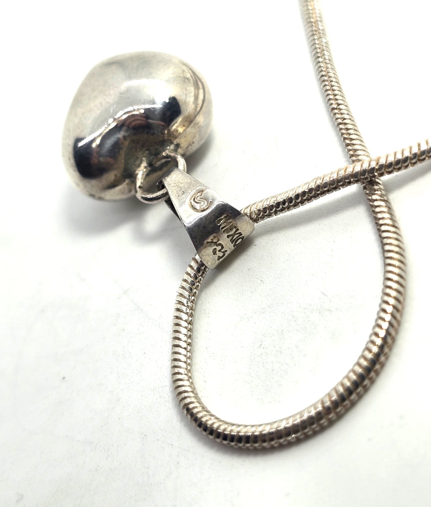 Harmony Bell heart ASMR Mexican Pregnancy bell pendant sterling silver necklace