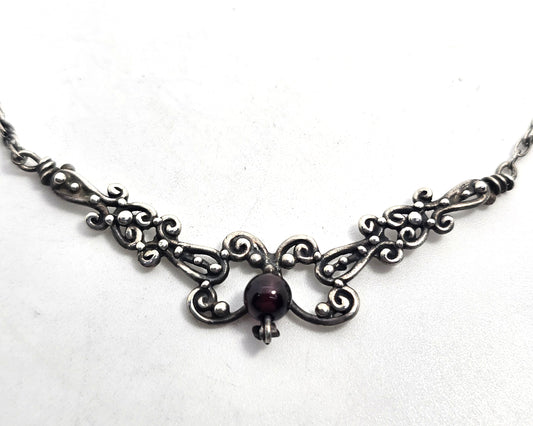 Filigree butterfly vintage sterling silver retro 90's necklace