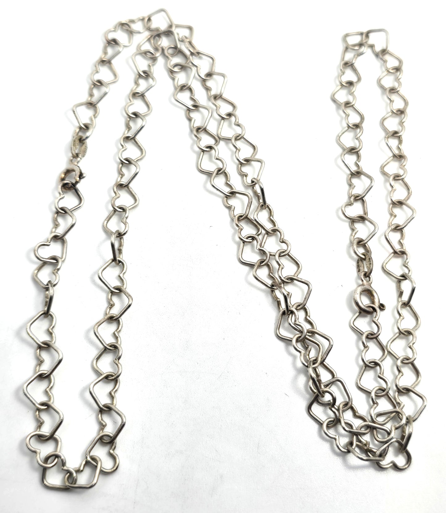 Heart link sweetheart chain 24 inches long 925 Italy KA1772