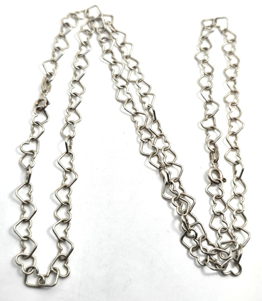 Heart link sweetheart chain 24 inches long 925 Italy KA1772