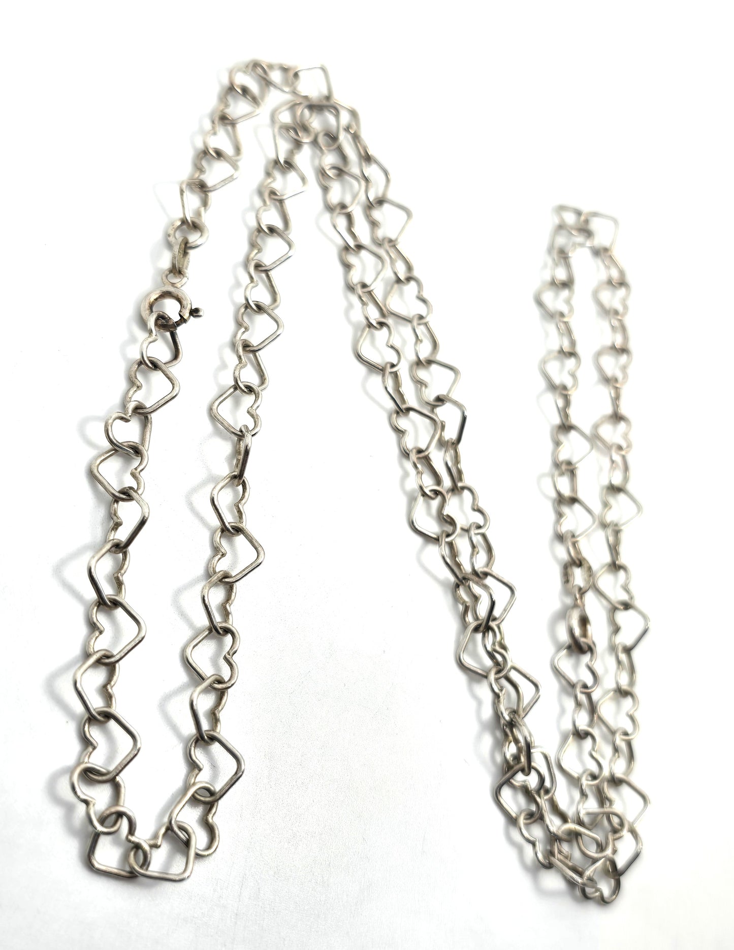 Heart link sweetheart chain 24 inches long 925 Italy KA1772