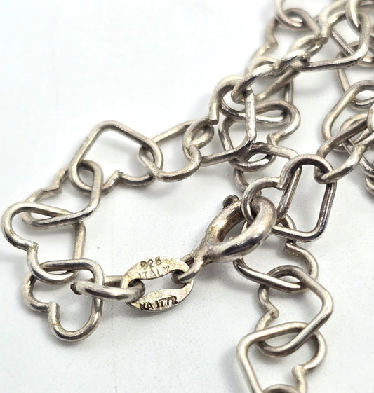 Heart link sweetheart chain 24 inches long 925 Italy KA1772