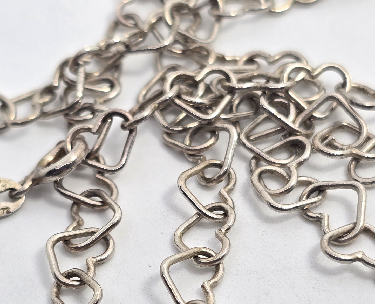 Heart link sweetheart chain 24 inches long 925 Italy KA1772