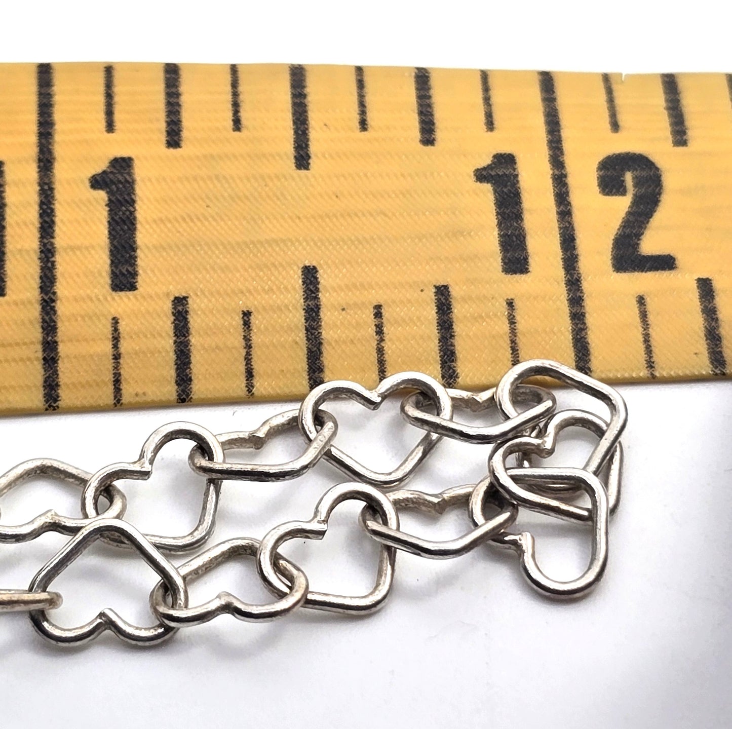 Heart link sweetheart chain 24 inches long 925 Italy KA1772