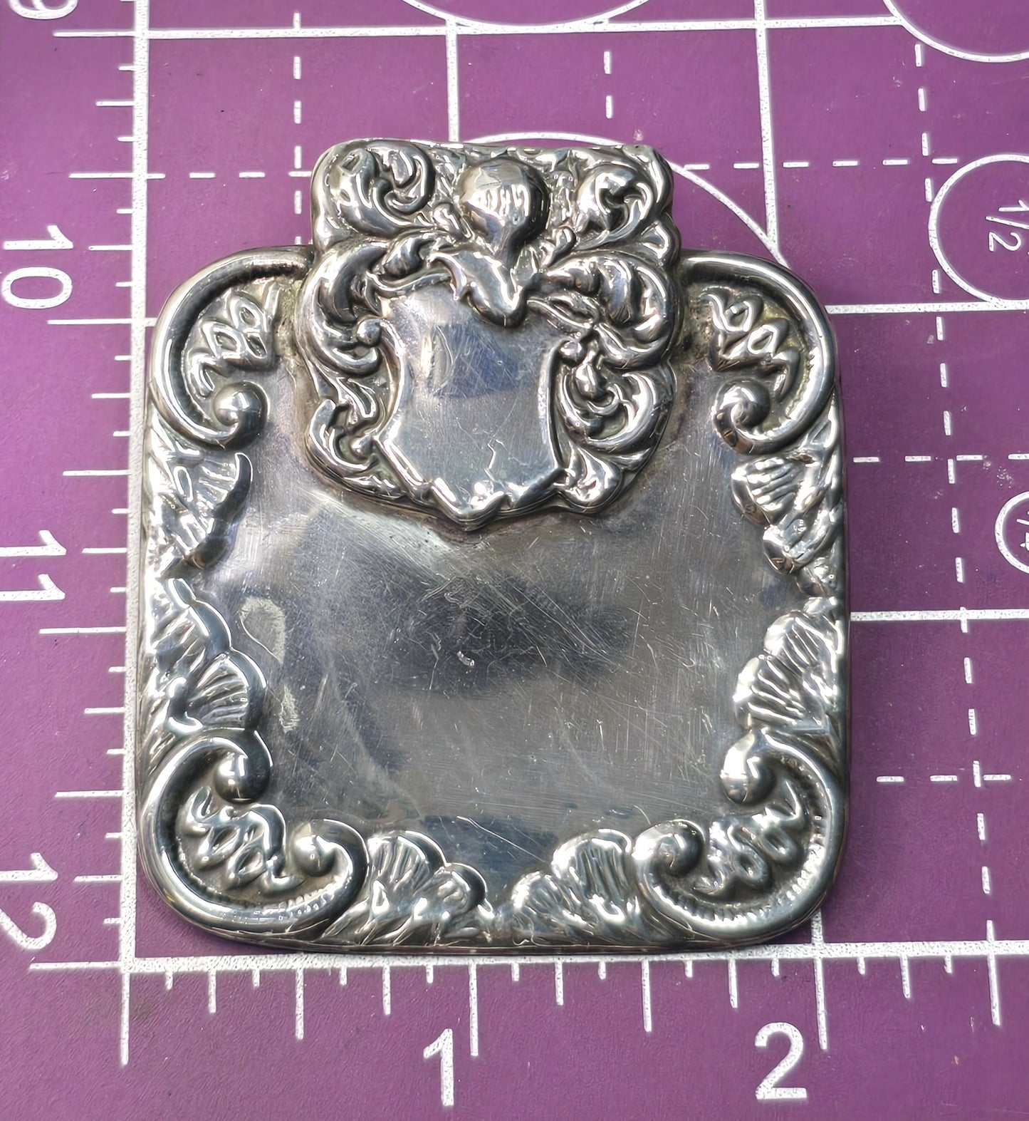 Mexican conquistador vintage sterling silver converted buckle pendant