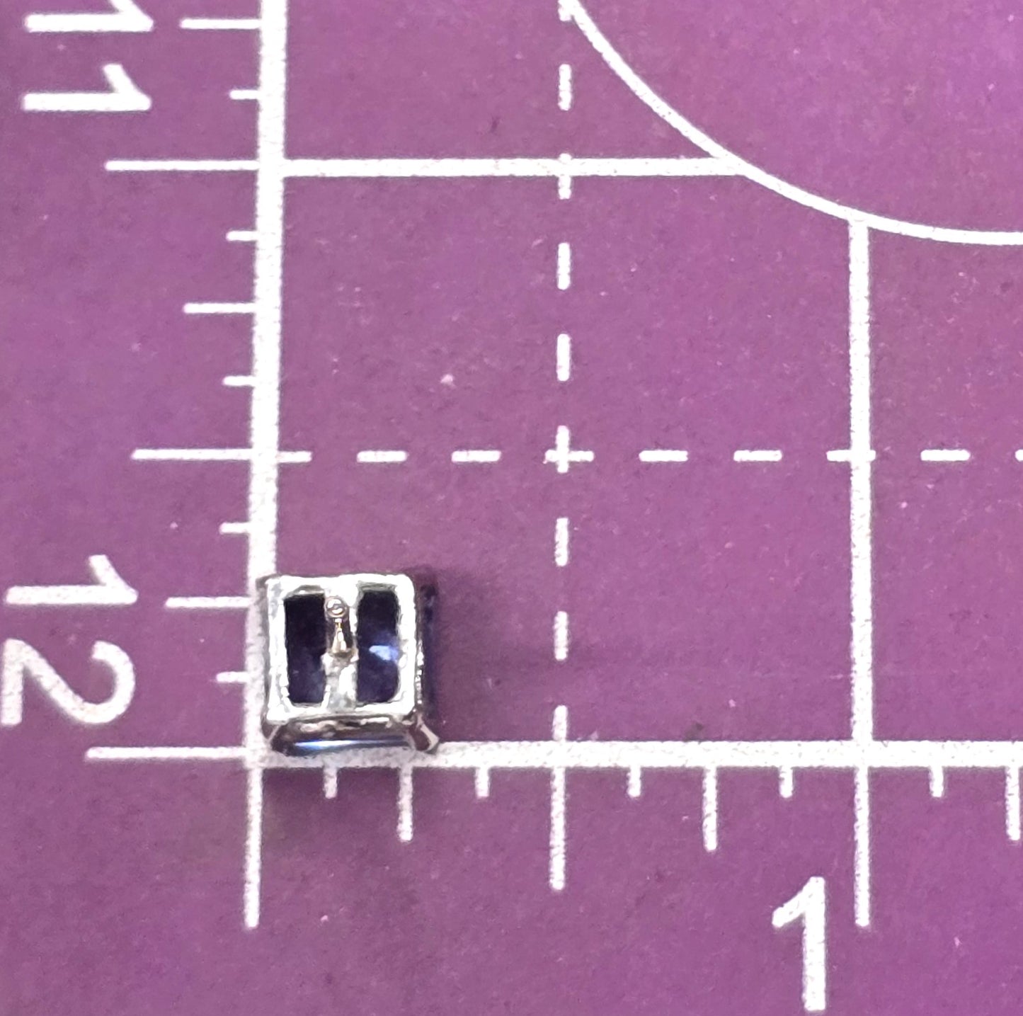 Synthetic Tanzanite Princess cut sterling silver 925 stud earrings