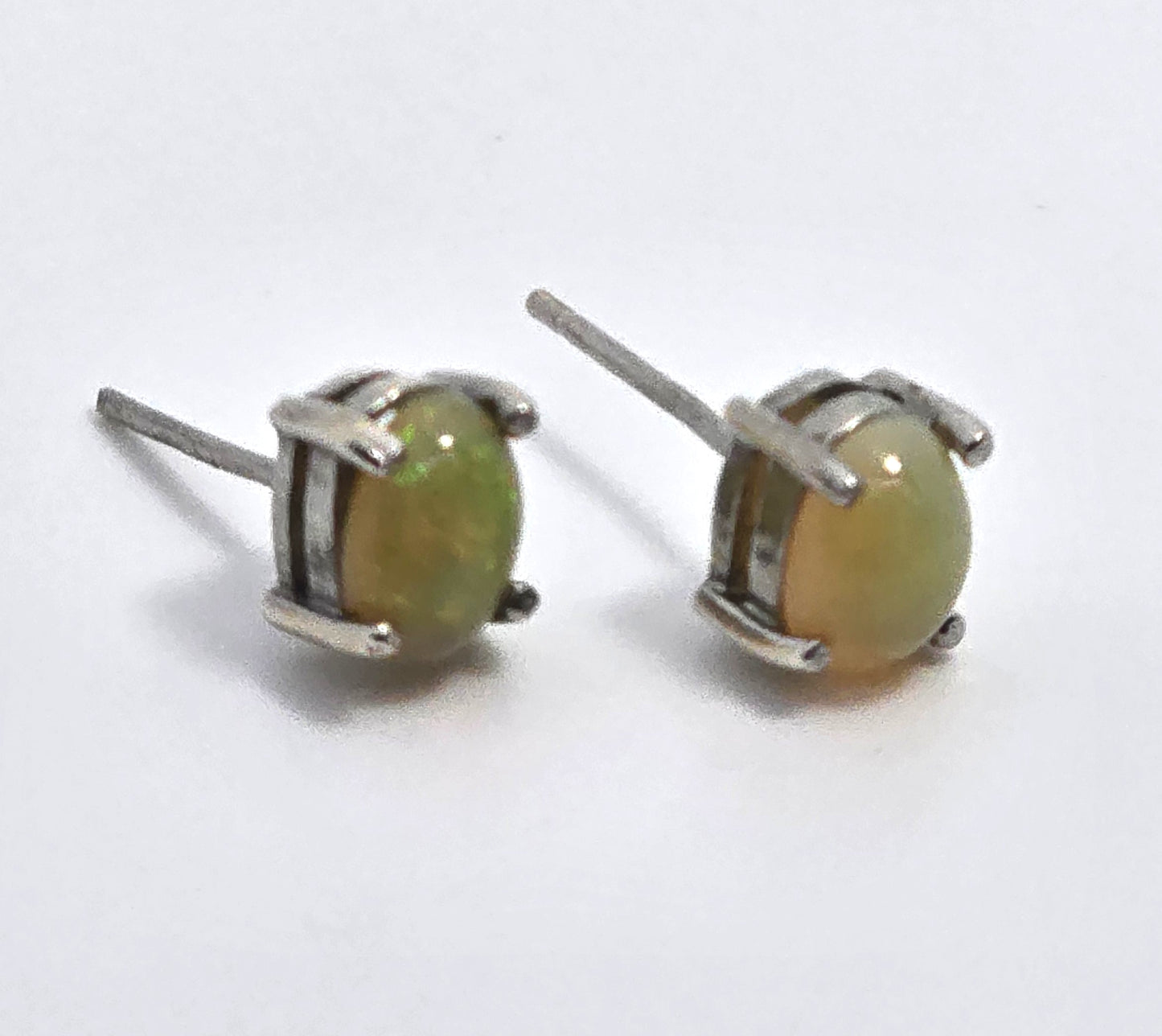FAS Ethiopian Welo flashy yellow sterling silver stud earrings