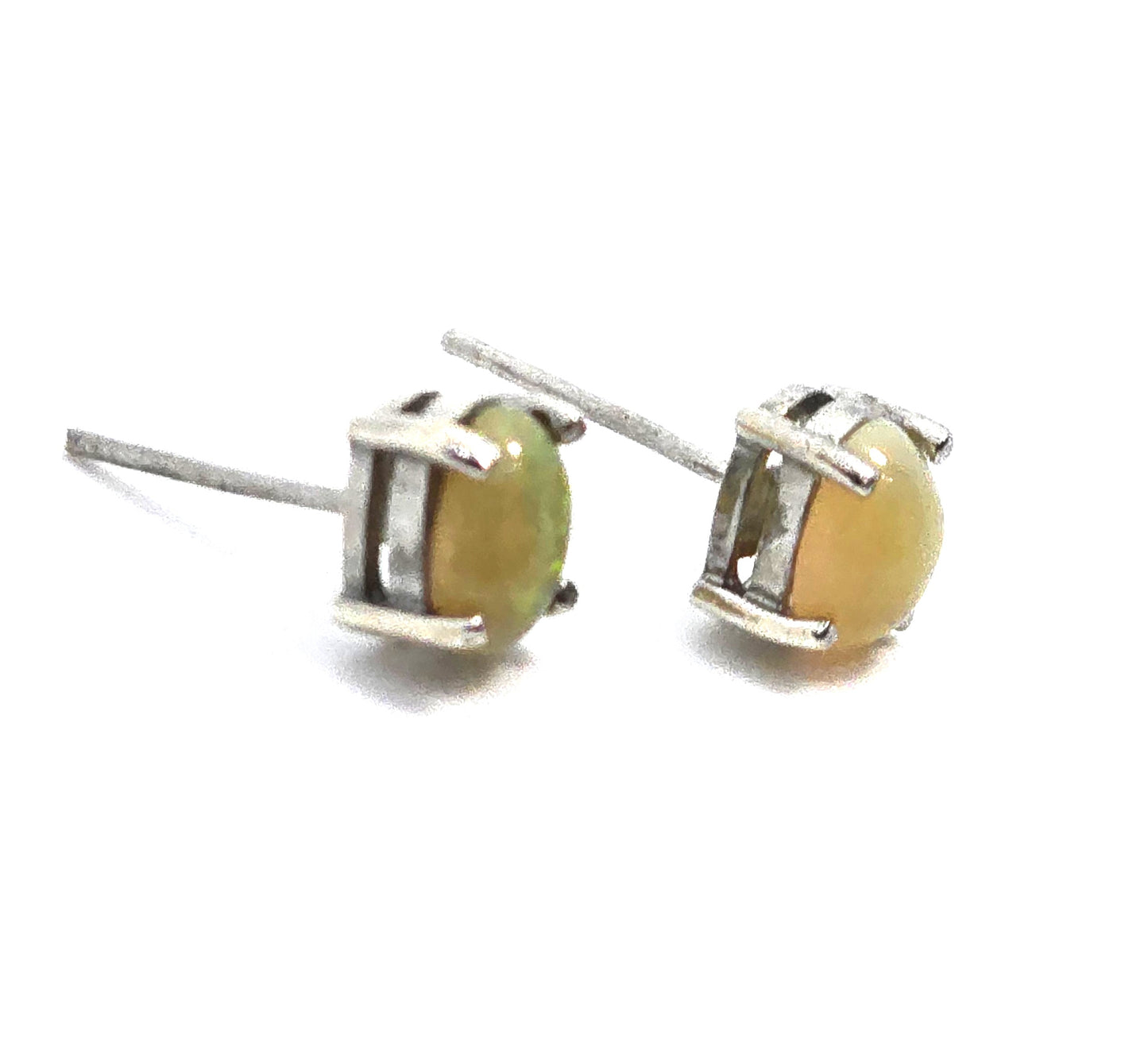FAS Ethiopian Welo flashy yellow sterling silver stud earrings