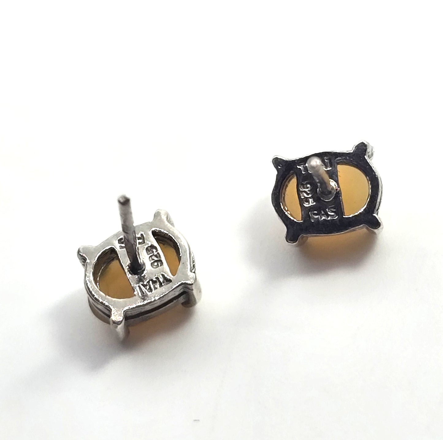 FAS Ethiopian Welo flashy yellow sterling silver stud earrings