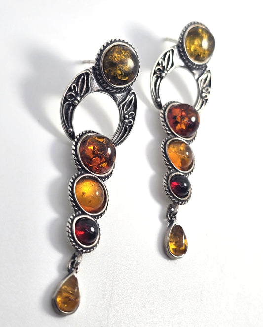 Valerio 888 Ian & Valery Coolish amber Celtic sterling silver V8 Poland amber earrings