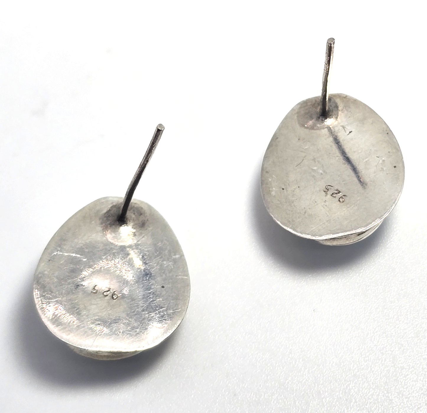 Larimar blue gemstone Dominican Republic sterling silver vintage stud earrings
