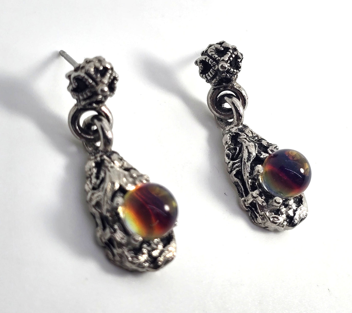 Magic rainbow orb vintage retro 1990's post drop earrings