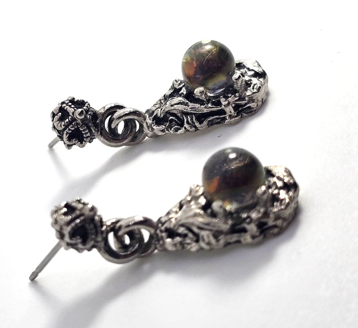 Magic rainbow orb vintage retro 1990's post drop earrings