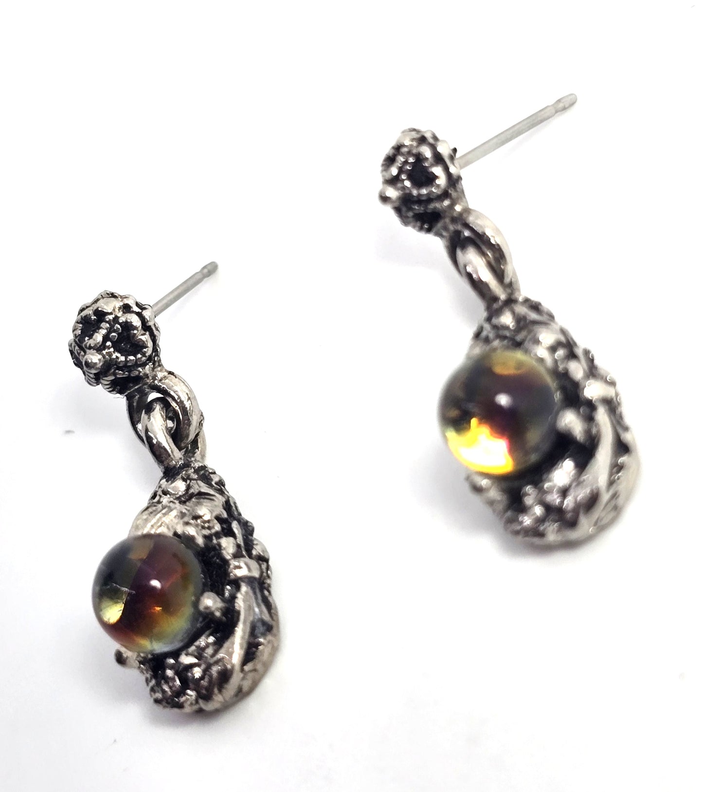 Magic rainbow orb vintage retro 1990's post drop earrings