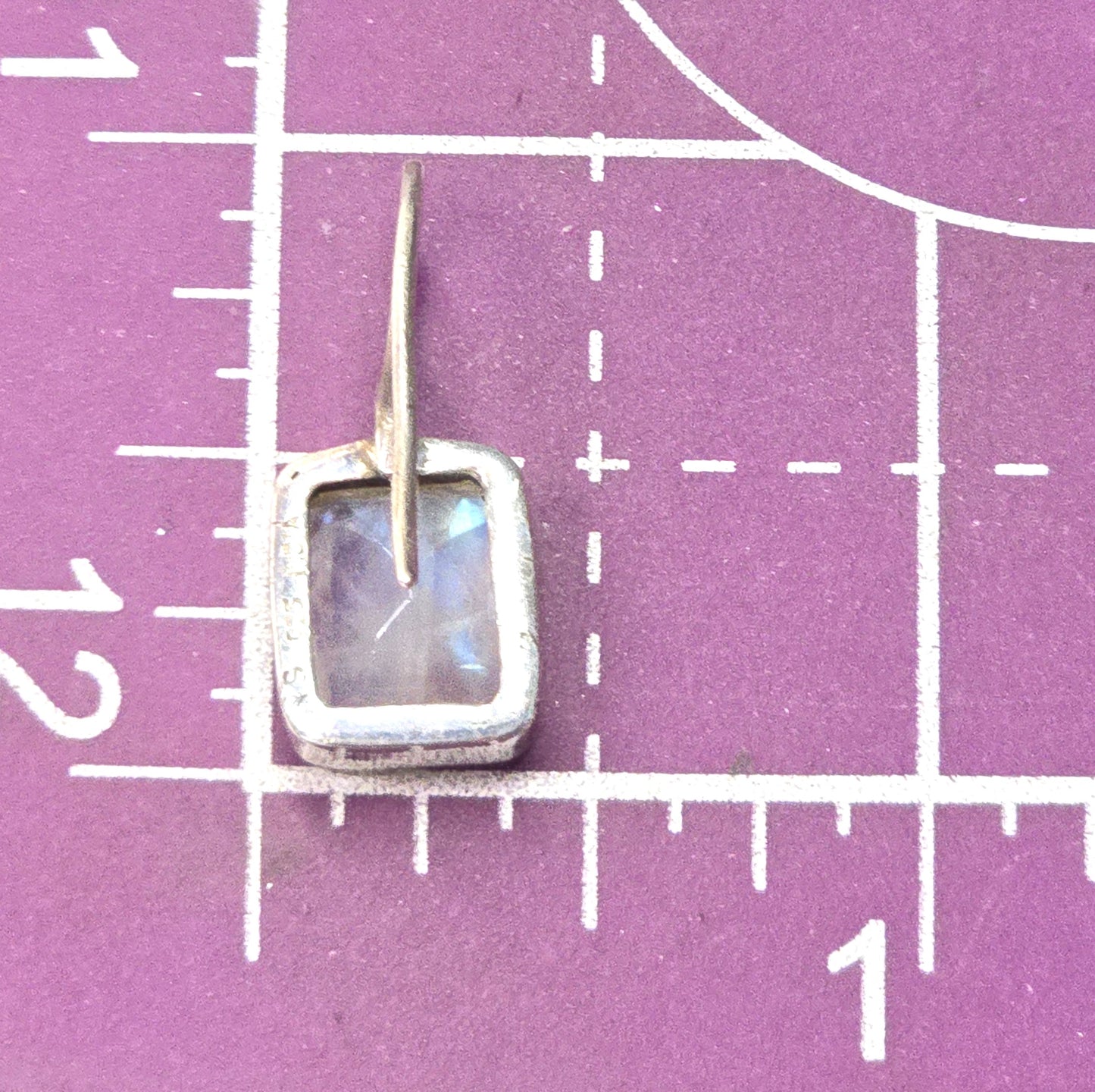Rainbow moonstone YS faceted open work sterling silver drop earrings India