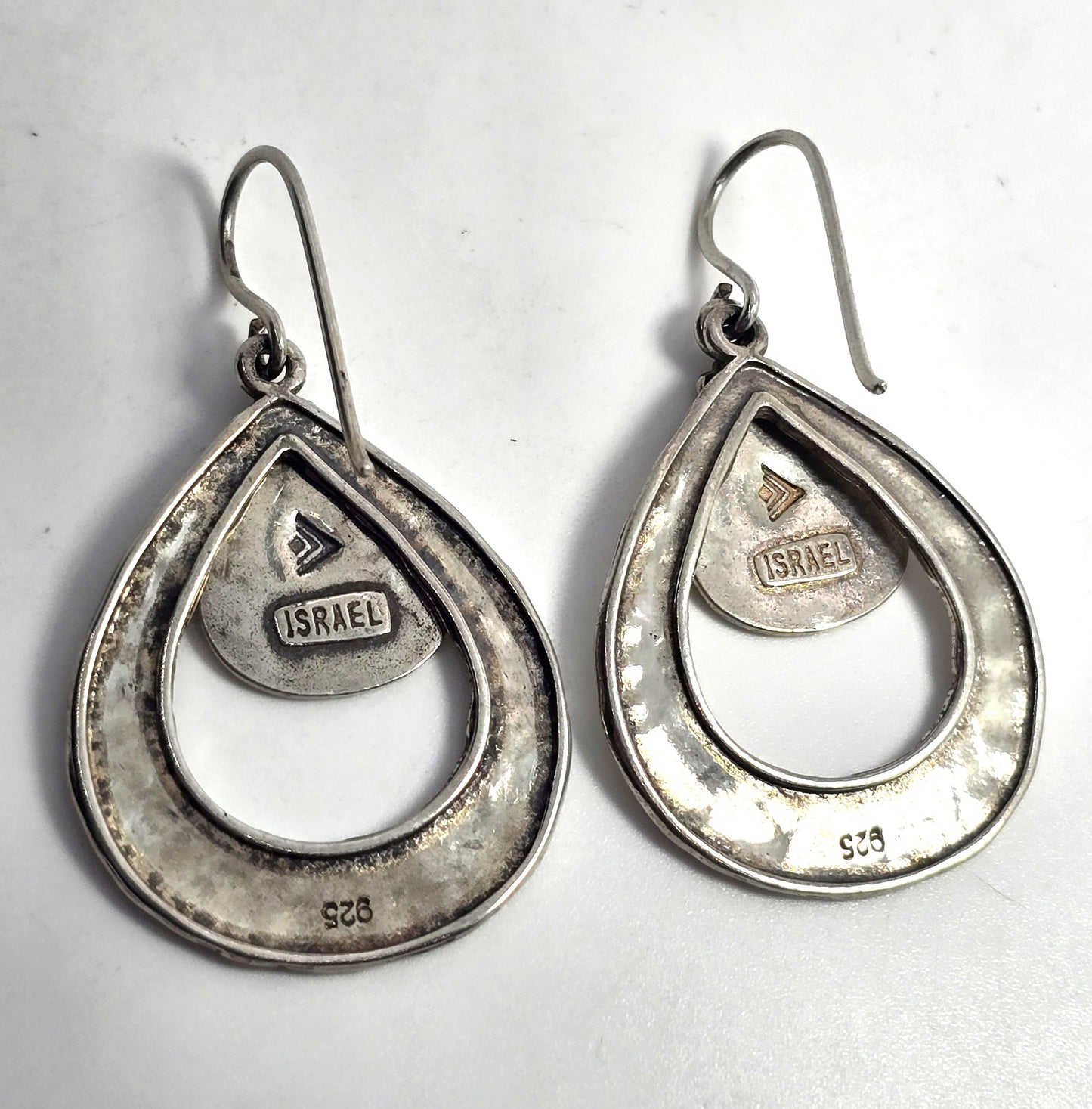 Silpada hammered sterling silver flower teardrop dangle earrings retired W2074