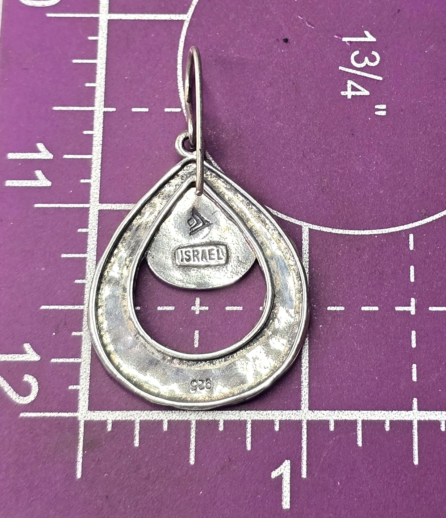 Silpada hammered sterling silver flower teardrop dangle earrings retired W2074