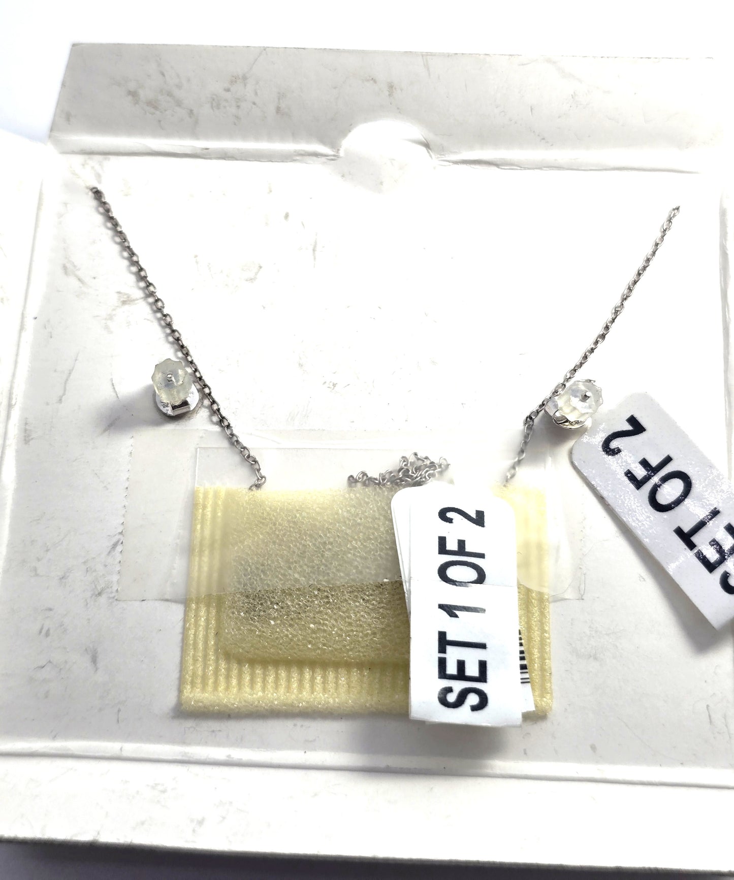 White Fire White sapphire sterling silver drop earrings necklace set