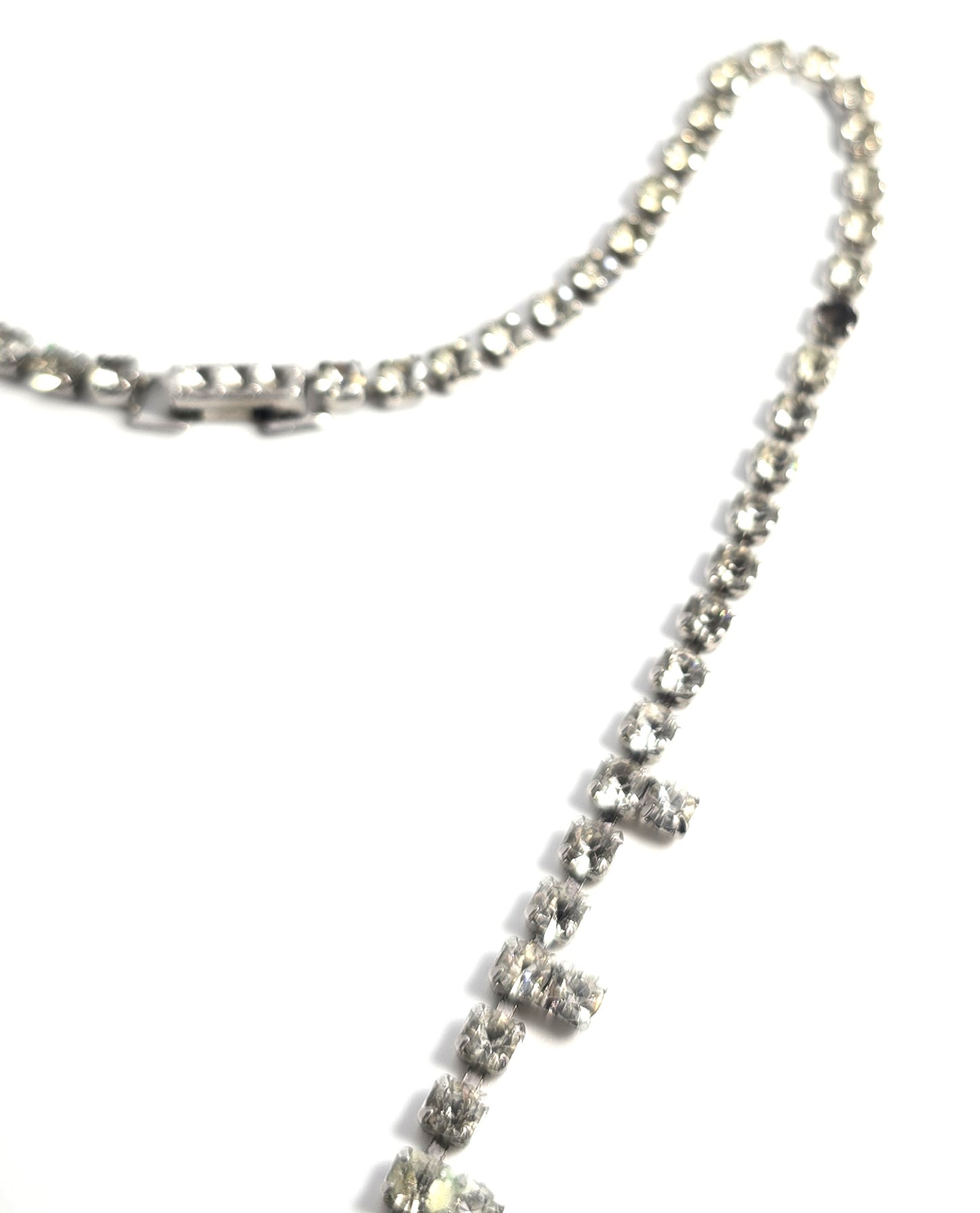 Double halo clear sparkling statement rhinestone vintage choker necklace