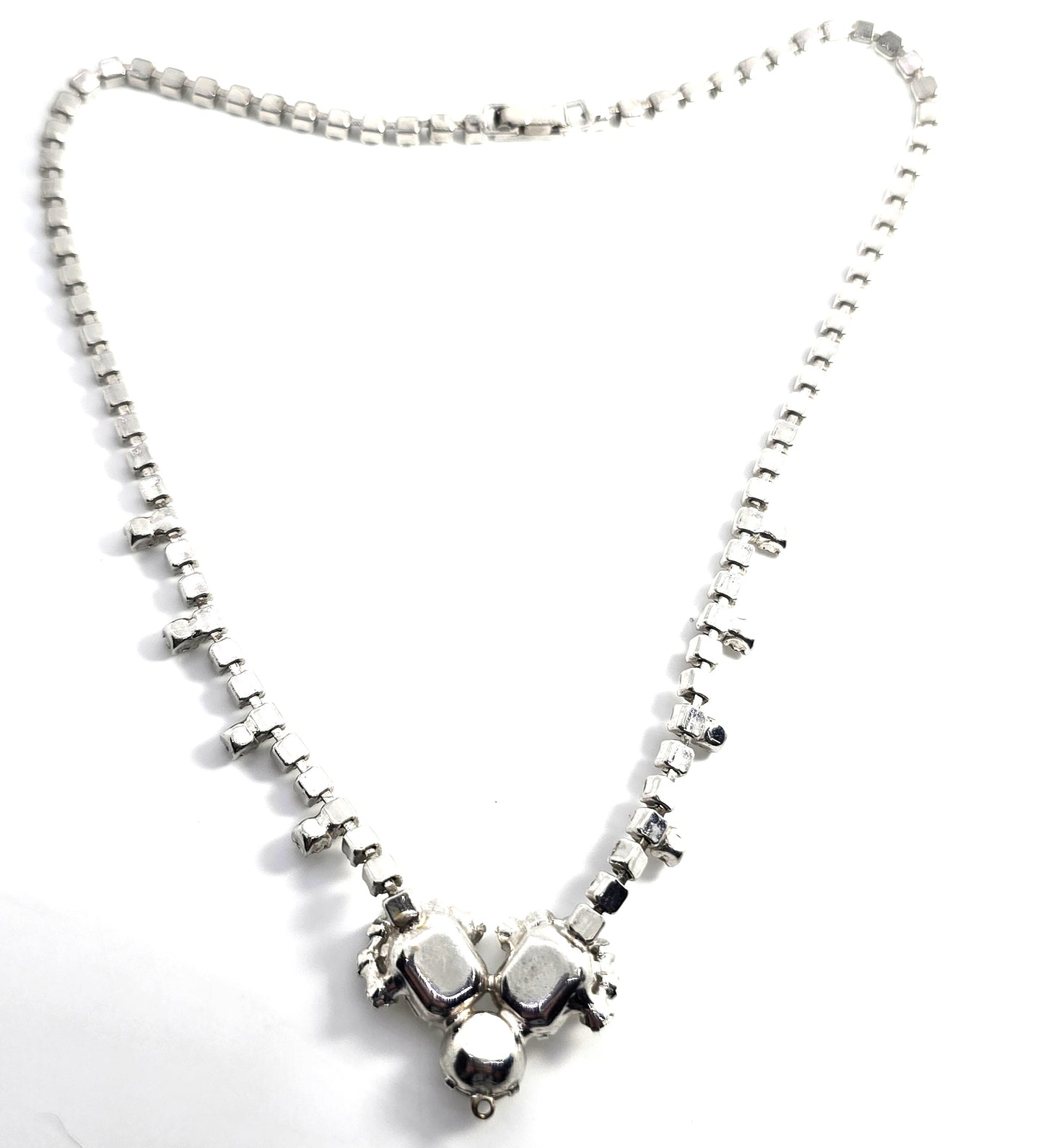 Double halo clear sparkling statement rhinestone vintage choker necklace