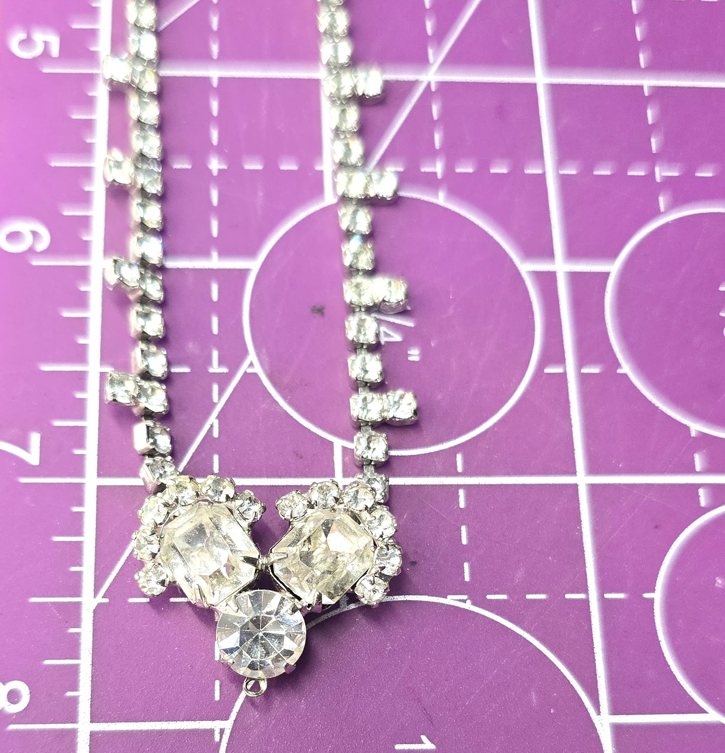 Double halo clear sparkling statement rhinestone vintage choker necklace