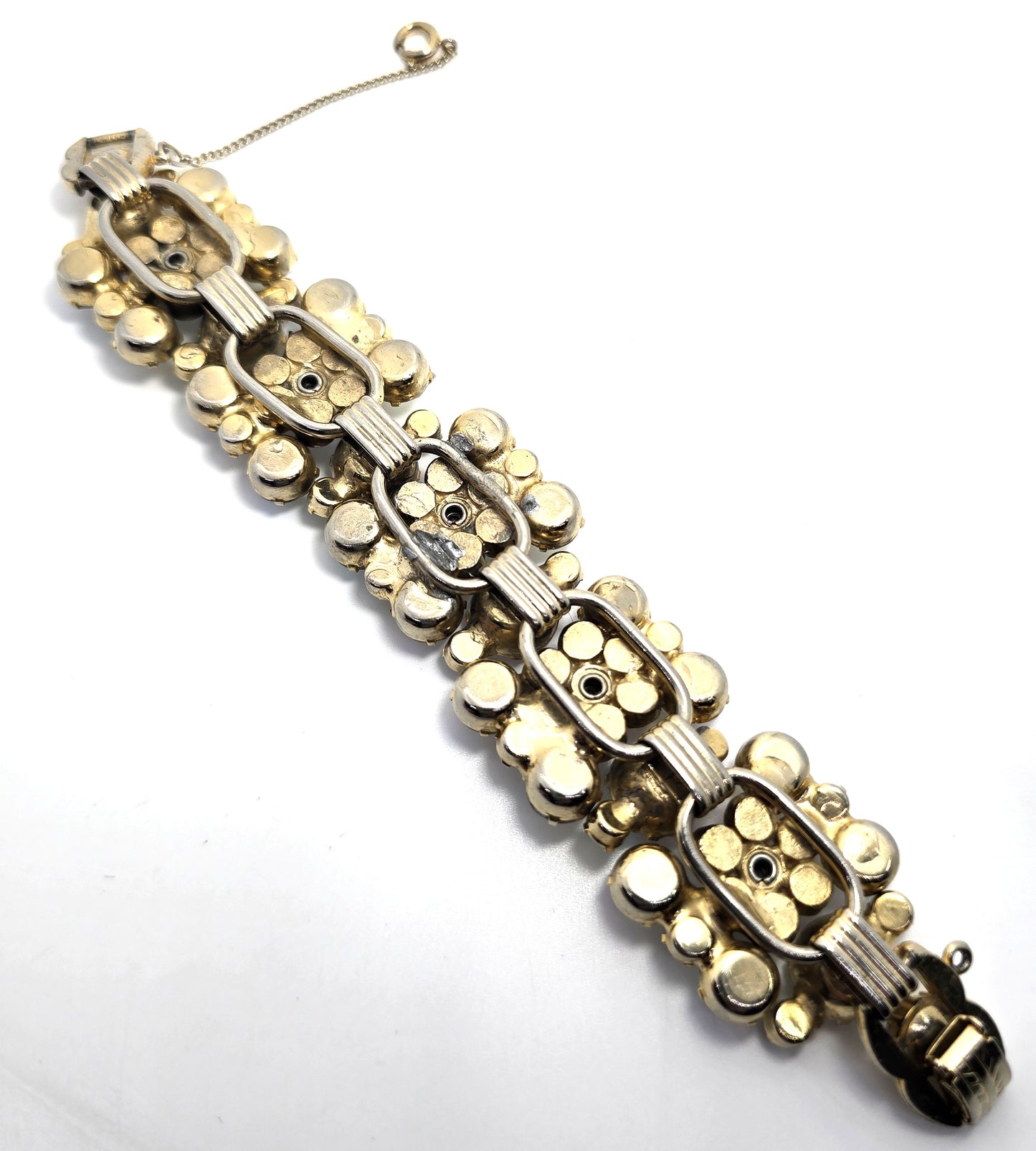 Juliana DeLizza & Elster AB Large 5 link rhinestone vintage bracelet Verified