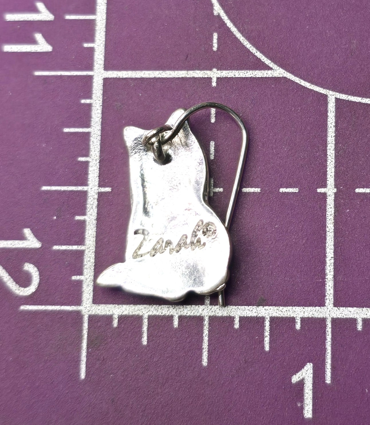 Zarah Zarlite Ragdoll cat kitty enamel silver plated drop earrings NEW