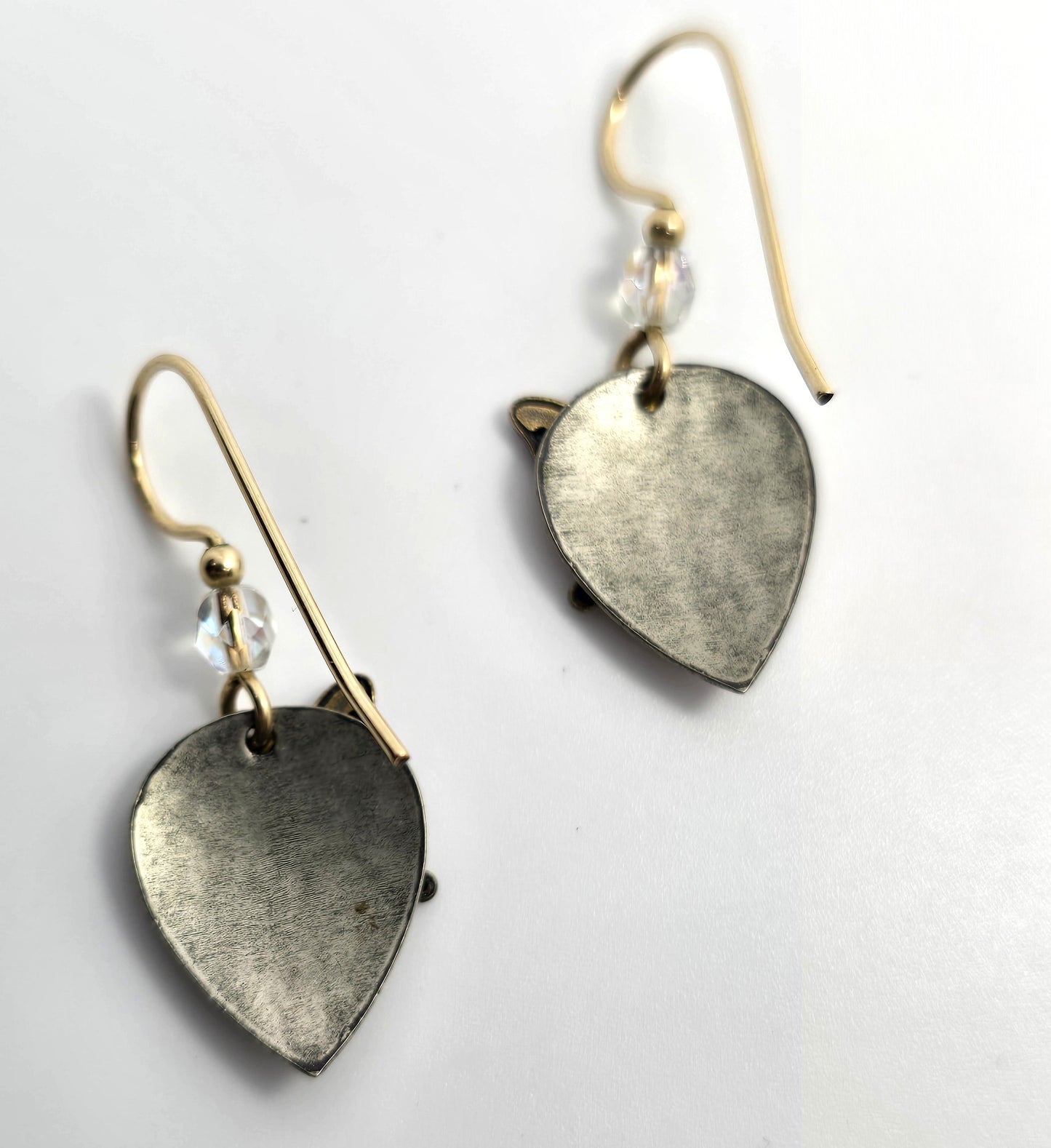 Holly Yashi Purple pink butterfly Niobium metal gold filled hook drop earrings