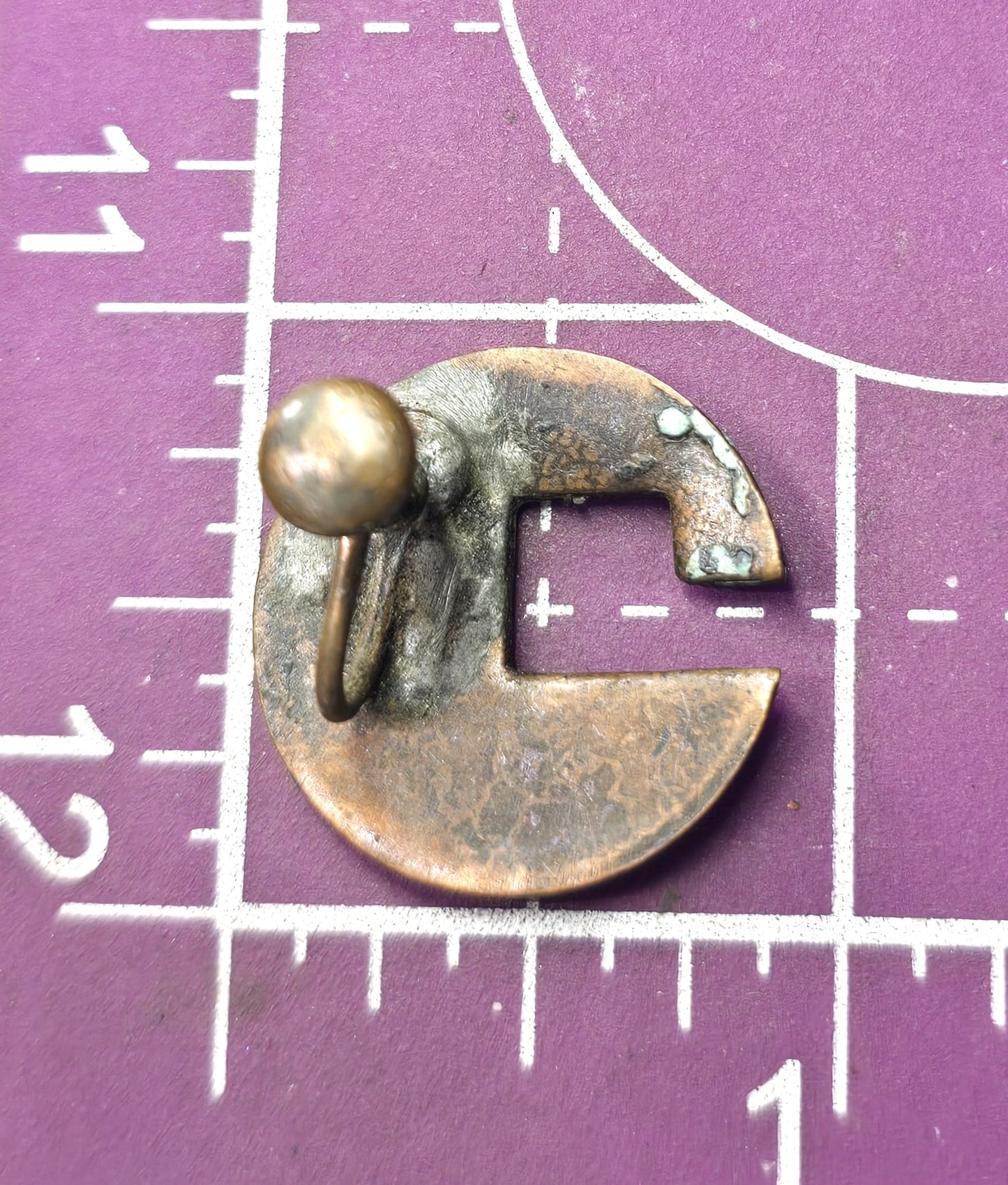 Blue Enamel over copper Artisan Abstract Modernist vintage screw back earrings