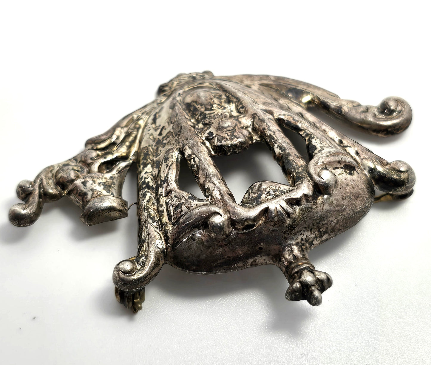 Lang Sterling Silver Vintage Antique Carriage signed Brooch Pin