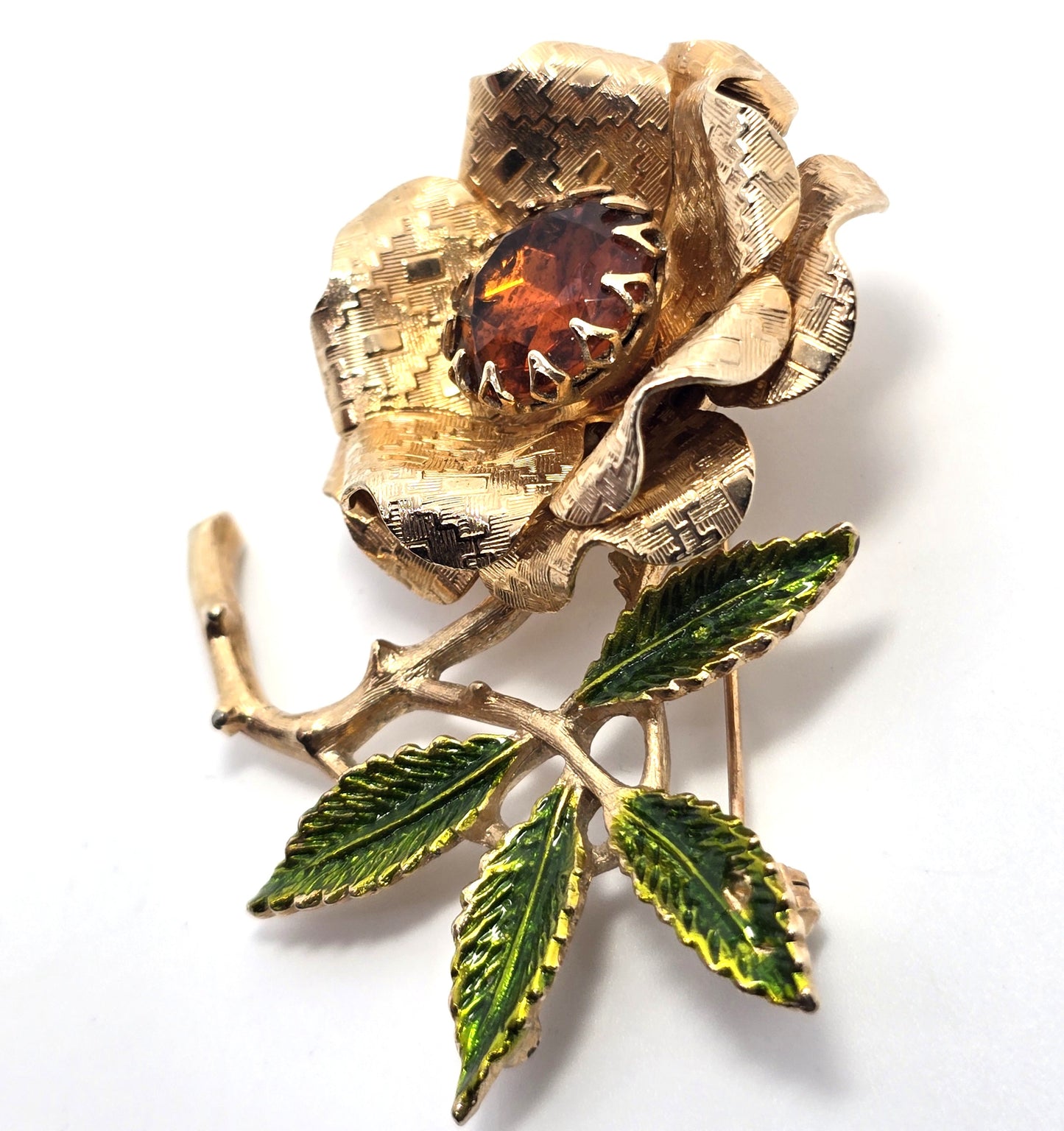 Sarah Coventry Ember Flower 1960's signed vintage gold toned flower brooch