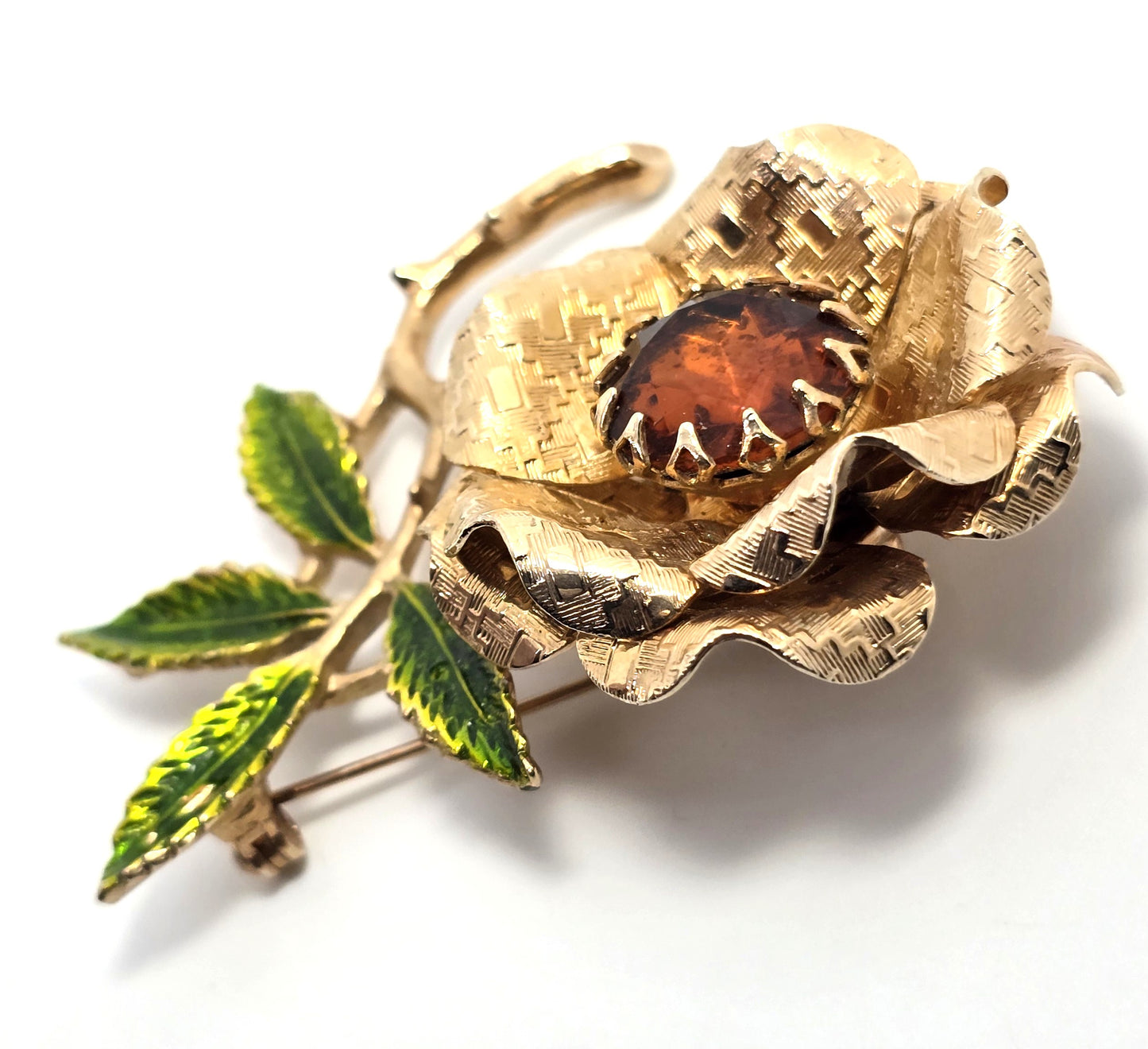 Sarah Coventry Ember Flower 1960's signed vintage gold toned flower brooch