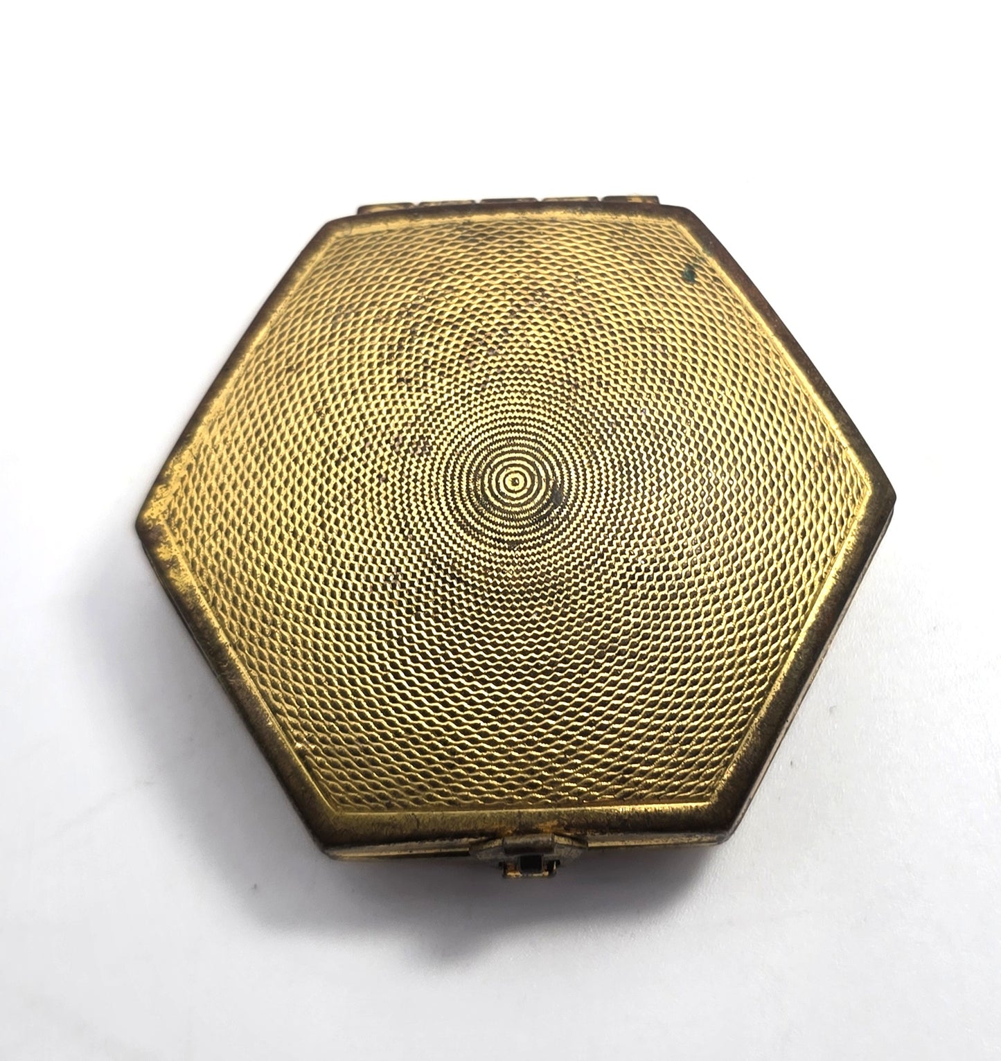 Art Deco Houbigant Ladies Pressed Powder Compact Flower Basket Signed