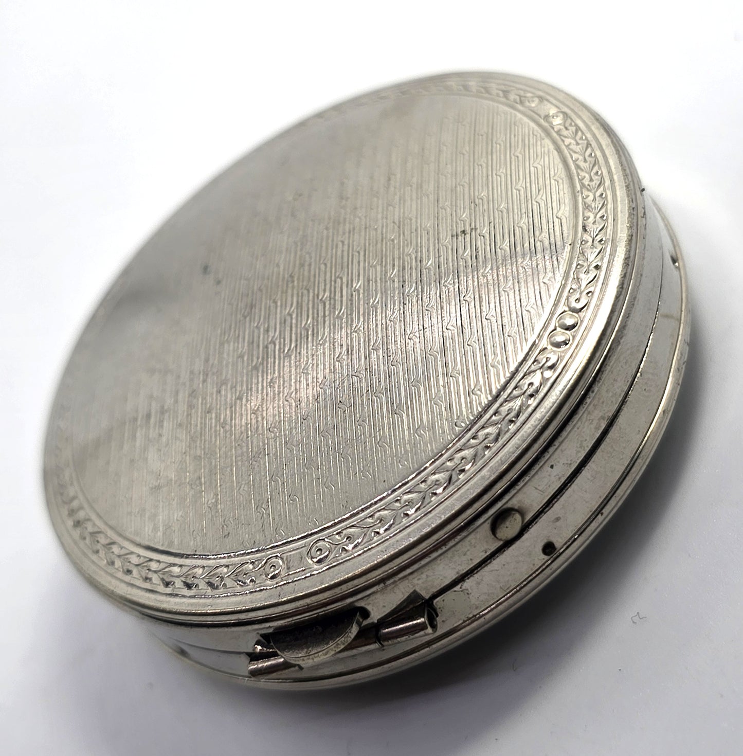Richard Hudnut Guilloche Blue Enamel Deauville Powder Compact Art Deco Antique 1924  USA