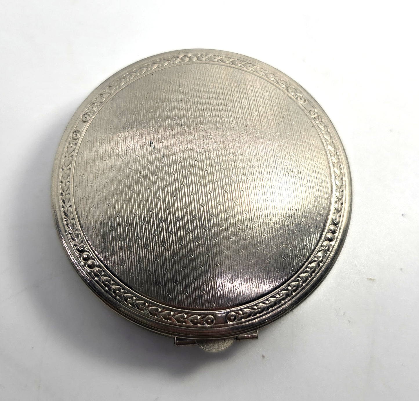 Richard Hudnut Guilloche Blue Enamel Deauville Powder Compact Art Deco Antique 1924  USA