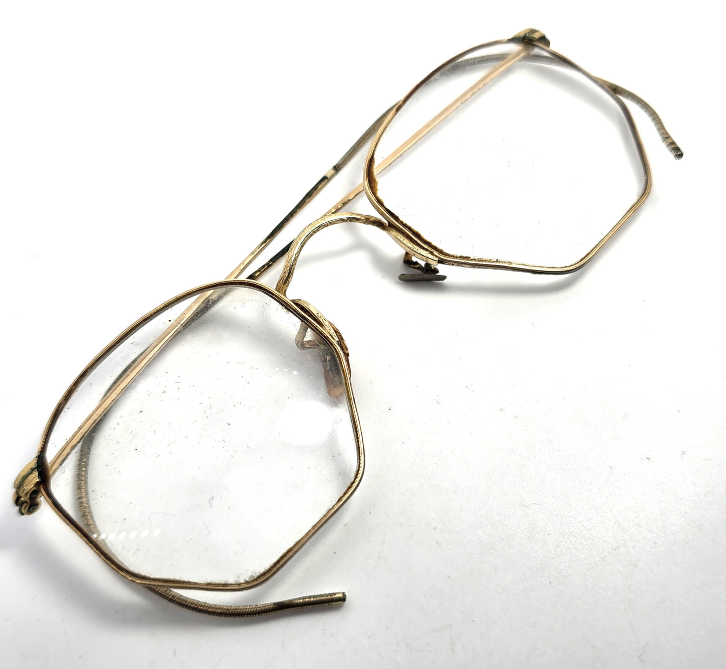Bausch and Lomb B&L 12k gold filled Art Deco vintage Hexagonal Glasses