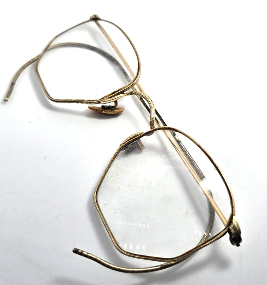 Bausch and Lomb B&L 12k gold filled Art Deco vintage Hexagonal Glasses