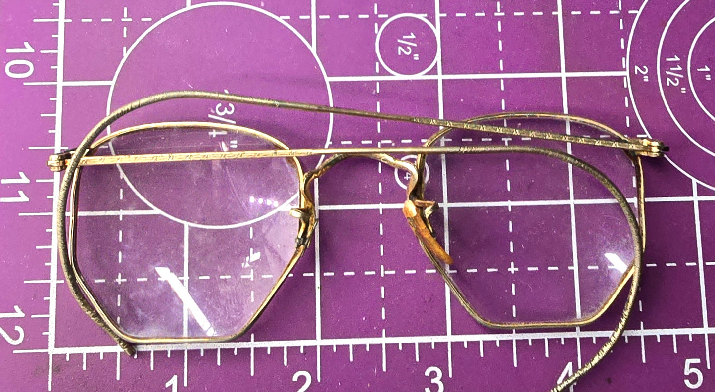 Bausch and Lomb B&L 12k gold filled Art Deco vintage Hexagonal Glasses