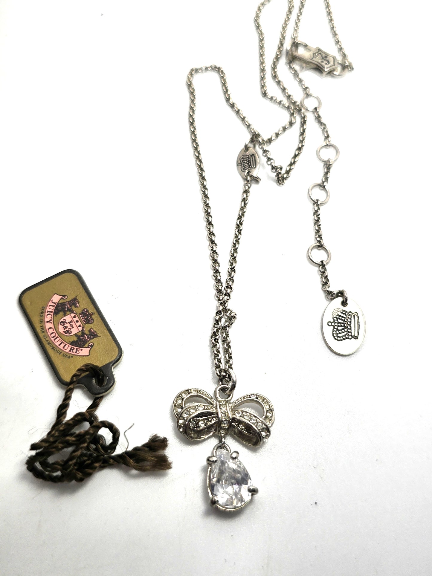 Juicy Couture rhinestone bow vintage rhinestone Y2K necklace NIB