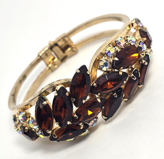 Juliana DeLizza & Elster Book Piece Aurora borealis rhinestone clamper bracelet