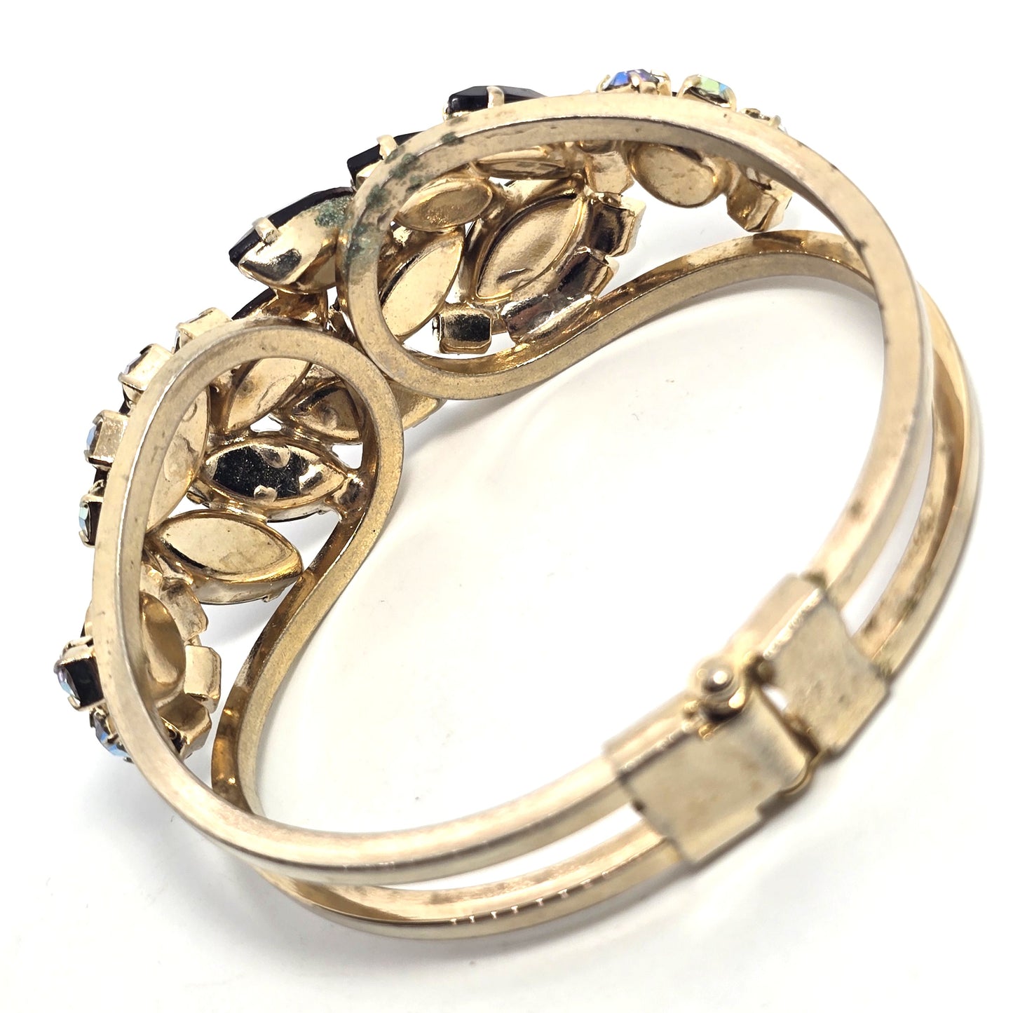 Juliana DeLizza & Elster Book Piece Aurora borealis rhinestone clamper bracelet