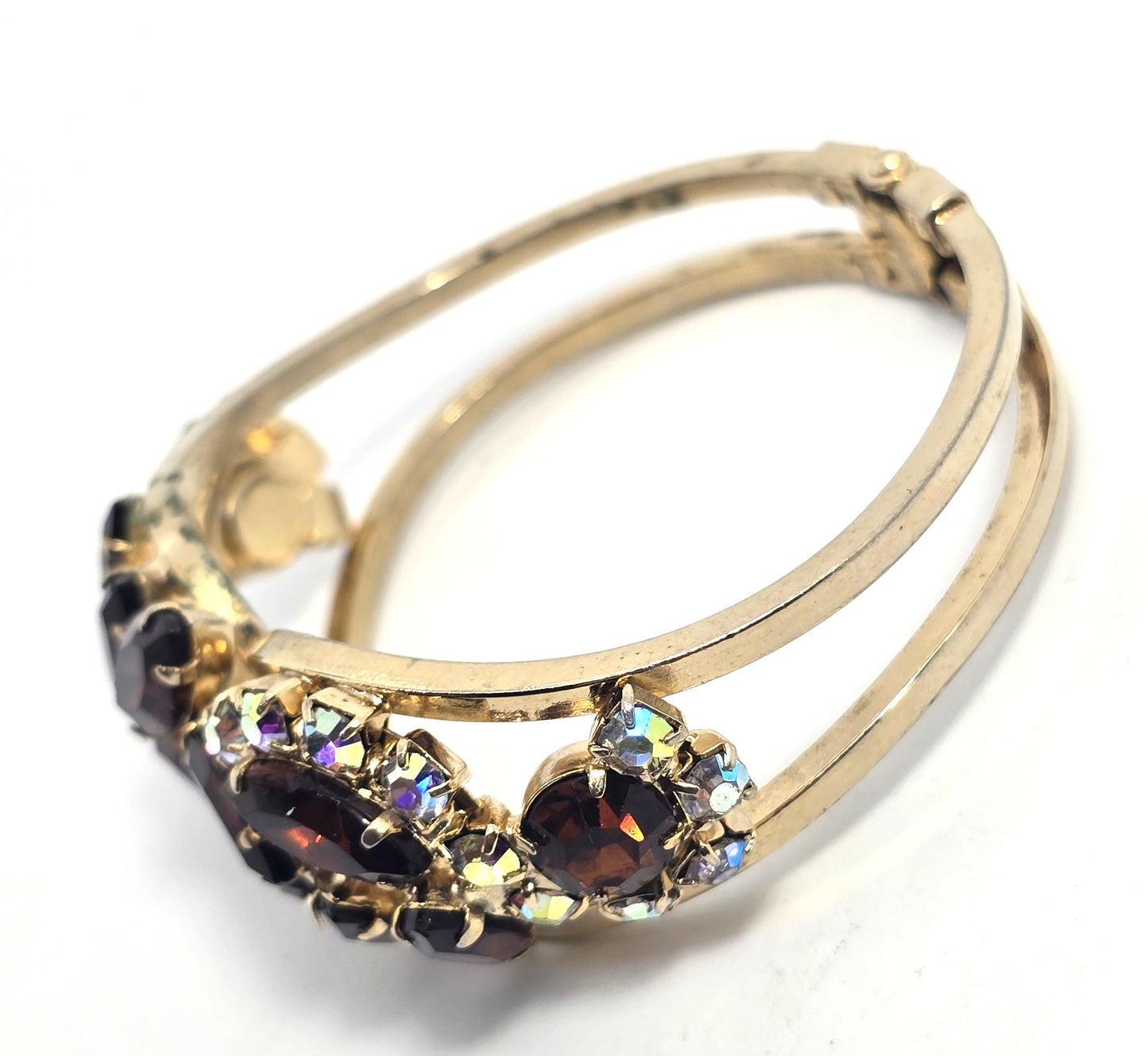 Juliana DeLizza & Elster Book Piece Aurora borealis rhinestone clamper bracelet