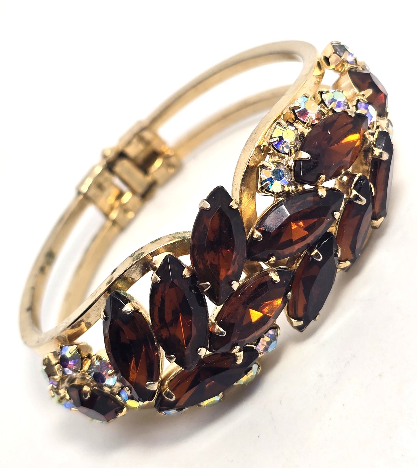 Juliana DeLizza & Elster Book Piece Aurora borealis rhinestone clamper bracelet
