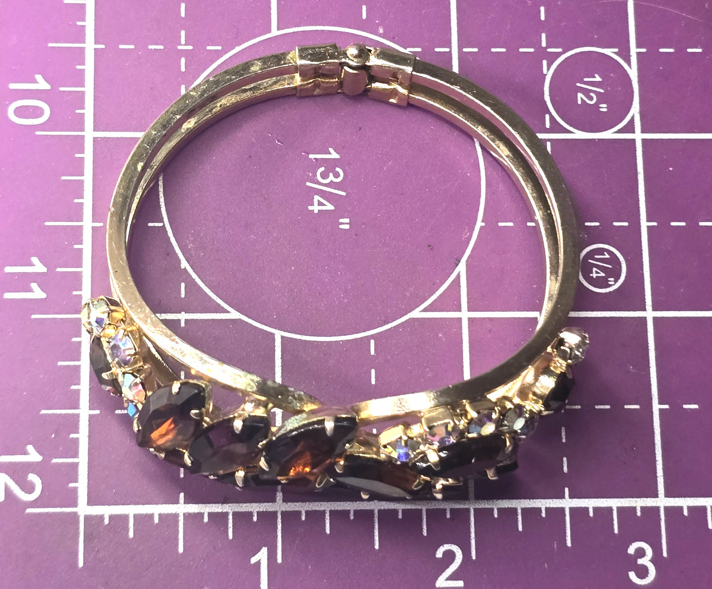 Juliana DeLizza & Elster Book Piece Aurora borealis rhinestone clamper bracelet